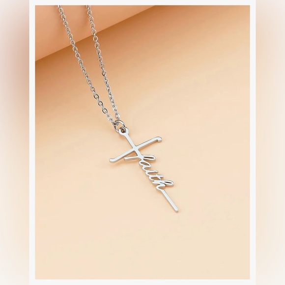 𝗡𝗘𝗪 “Faith” on Cross Necklace - Picture 5 of 5